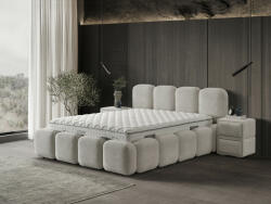 INFINIZA Luxury Ágykeret 180x200 cm Világos Barna Kárpittal - Luxury Ágyneműtartós Ágykeret - pepita