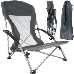 Trizand Scaun de camping pliabil, capacitate de incarcare 100 kg, gri (5900779951723)