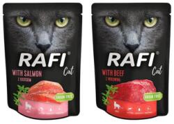 Dolina Noteci RAFI Nedvestáp lazaccal 10x300 g + Marhahúsos nedves eledel macskáknak 10x300 g