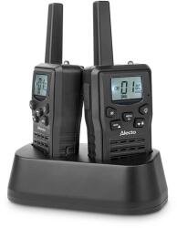 Alecto FR200BK Walkie-Talkie szett , 2 db , Hatótáv: 10 km , 8 csatorna , PTT / VOX, 24 órás készenlét, Töltő dokkoló (FR200BK) - pcx