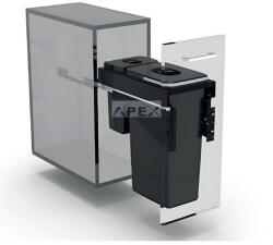 EKOTECH - Beépíthető hulladékgyűjtő FRONT 30 - 1x26 liter+1x7 liter - webmuszaki