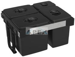 EKOTECH - Beépíthető hulladékgyűjtő FREE JAZZ 60 - 3x26 liter+1x7 liter - webmuszaki