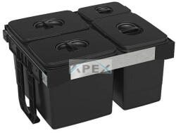 EKOTECH - Beépíthető hulladékgyűjtő FREE JAZZ 60 - 3x12 liter+1x5 liter - webmuszaki