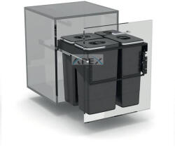 EKOTECH - Beépíthető hulladékgyűjtő FRONT 60 - 1x7 liter+3x26 liter - webmuszaki