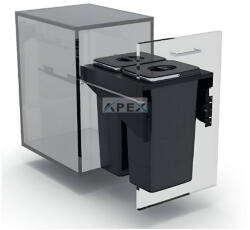 EKOTECH - Beépíthető hulladékgyűjtő FRONT 45 - 2x26 liter - webmuszaki
