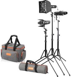 Godox Kit lumina continua Godox SA-D 3x Lampa Video LED Godox S30+stativ+softbox+modificator optic