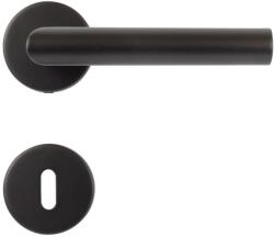STROXX Maner usa de interior STROXX, cu rozeta pentru cheie, maner la 90 de grade, material inox, culoare negru mat