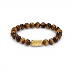 Thomas Sabo tigrisszem gyöngyös karkötő aranyozott dísszel (A2212-324-2-L17)