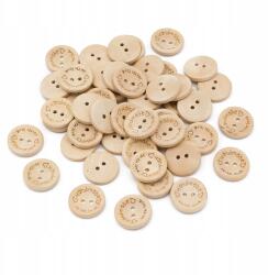 MIXFORM Fa gombok "Handmade with love", 2 lyukú, kerek, 20x4mm, 50db (13WB25196)