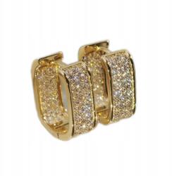  585-ös arany fülbevaló cirkónia köves karika, csillogó stílus, nőknek, 1 pár (757939272717)