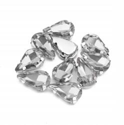 MIXFORM Varrható strasszok, kosárban, üveg és sárgaréz, 12.5x8x5mm, 10db (13WB19722)