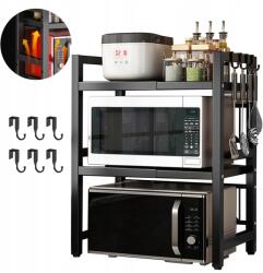  Mikrohullámú Sütő Tartó Állvány, Kihúzható, Teleszkópos, Állítható, Padlás Szervező, Fekete (hrhregeRSZZRETgewt3)