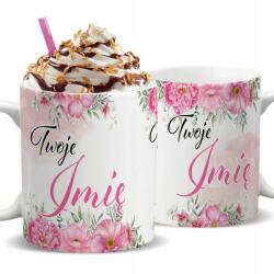 Style Couture Bögre Fehér Virágcsokor *név* Ajándék Virágszerető Nőnek