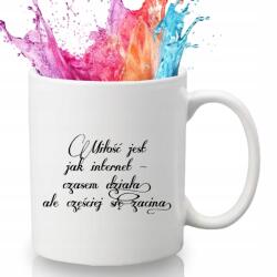 Style Couture Fehér Bögre Vicces Ajándék Szerelem Olyan Mint Az Internet - Néha Működik Pároknak