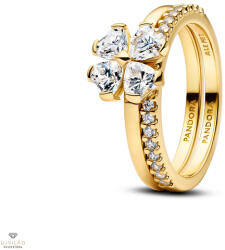 Pandora Csillogó szerencse-lóhere osztható gyűrű 54-es méret - 164507C01-54