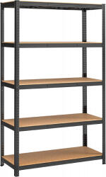 Intenso fém polc- 180 x 120 x 60 cm - 5 polc (fekete)