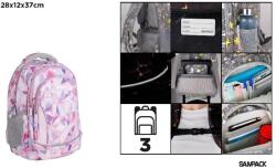  Háromrekeszes Hátizsák Geometrikus Levendula 28X12X37 (ATE-C6B2-722119)