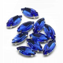 MIXFORM Varrható strasszok kosárban, Üveg és sárgaréz, Lószem 15x7mm, 10db (13WB19709)