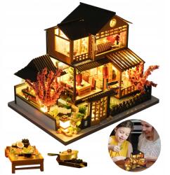  Diy Babaház Fa Modell 3D Led-es Emeletes Pavilon Villa Modell Retró Ajándék (UKHefrwrGJYDJRH5yyutER)