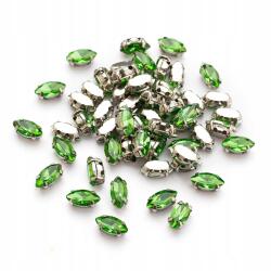  Varrható strasszok, Üveg, Sárgaréz alap, Lószem, 8x4x3.5mm, 50db