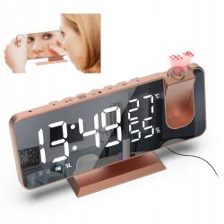  Digitális óra Led kijelző hőmérséklet és páratartalom kivetítés ébresztőóra (231024XF02-4)