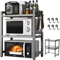  Polc Mikrohullámú Sütő Állvány Konyhai Állítható Háromszintes Fűszertartó (250109XF18Q)