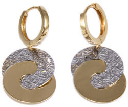 Ékszershop Bicolor körös vésett lógós arany fülbevaló (1334523)
