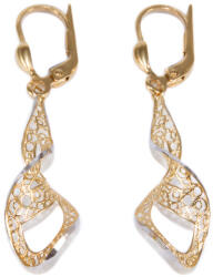 Ékszershop Bicolor áttört lógós arany fülbevaló (1328683)