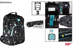  Háromrekeszes Hátizsák Fekete 32X12X38CM Tolltartó (ATE-DBF5-722153)