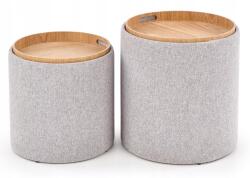 Halmar 2 db-os Pufa szett Aviko tároló funkcióval világos hamu a nappaliba dekoratív (V-CH-AVIKO-PUFA)