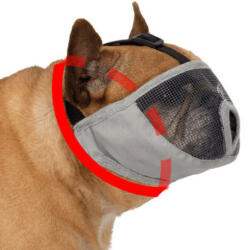 TRIXIE Trixe Muzzle for short-nosed breeds - szájkosár (szürke) rövid orrú kutyák részére (M) 40cm (17627)