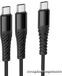 hoco. X123 - 2 az 1-ben USB-C - USB-C / USB-C gyorstöltő kábel, 1 méter (6942007663595)