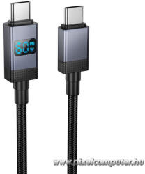 hoco. X118 - 60W USB-C - USB-C gyorstöltő kábel LED teljesítmény kijelzővel, 1 méter (6942007655095)