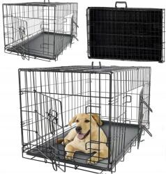  Kutyaketrec kennel fém kisállat szállító fekhely107x69x76XL (Klatka kojec dla psa 60x45x53cm M)