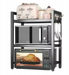  Álló polc, háromszintes, mikrosütőhöz, állítható, 6 kampóval (STOLIK2)