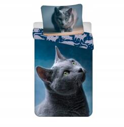 Jerry Fabrics Sötétkék macskafekhely 140x200 cm - puha pamut cipzárral (jf_191324)