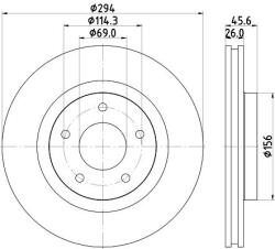 MINTEX féktárcsa MINTEX MDC2101 for MITSUBISHI, CHRYSLER, PEUGEOT, JEEP, … (MDC2101)