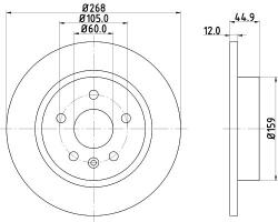 MINTEX féktárcsa MINTEX MDC2132 for OPEL, VAUXHALL, CHEVROLET (MDC2132)