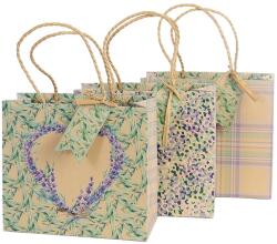 ARTEBENE ajándéktasak (18x16x8 cm) kraft, pasztell lila kockás (6) (206441)