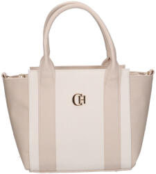 CHIARA E 6000 bézs YU fehér rostbőr táska