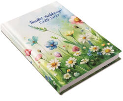 Realsystem Tanítói zsebkönyv A5, műbőr 145mmx205mm, fehér lapokkal virágok 2026/2027 Realsystem (5317-61) - iroda-ellatas