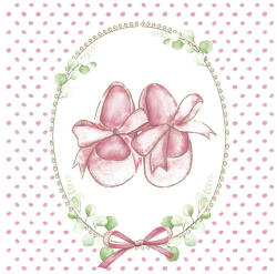  Babaváró Baby Slippers Pink szalvéta 20 db-os 33x33 cm (PKK057456) - sandori