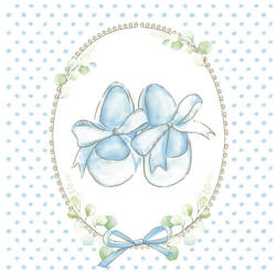  Babaváró Baby Slippers Blue szalvéta 20 db-os 33x33 cm (PKK057432) - sandori