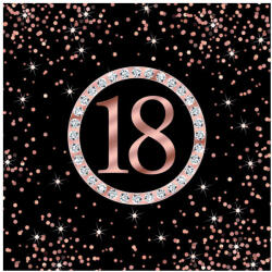  Happy Birthday 18 Rose Gold szalvéta 20 db-os 33x33 cm (PKK057005) - sandori