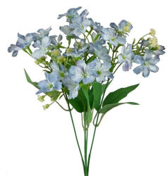 Világoskék vegyes kicsi csokor. Teljes hossza kb. 33 cm, virág mérete: 4 cm