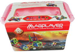 MAGPLAYER Joc de constructie magnetic Magplayer, 66 piese, modele 2D si 3D (MPT-66)