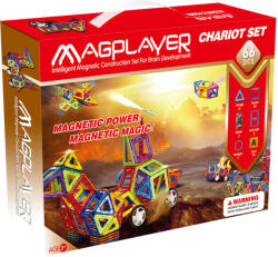MAGPLAYER Set de constructie magnetic Magplayer, 66 piese, joc educativ 2D si 3D (MPA-66)