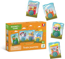Dodo Set magnetic Dodo Calatorie cu trenul cu animalute, 8 piese, 3 ani+ (DO200254)