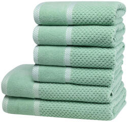 decoDoma Set de prosoape şi prosoape de baie din frotir MODENA verde, 6 buc Prosop