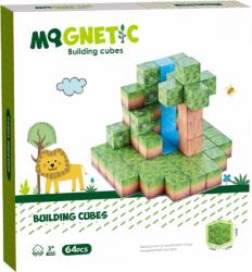 Bufnitel Cuburi magnetice cu tematica natura, 64 piese, 2.5 cm, pentru copii 3+ (CH1274)